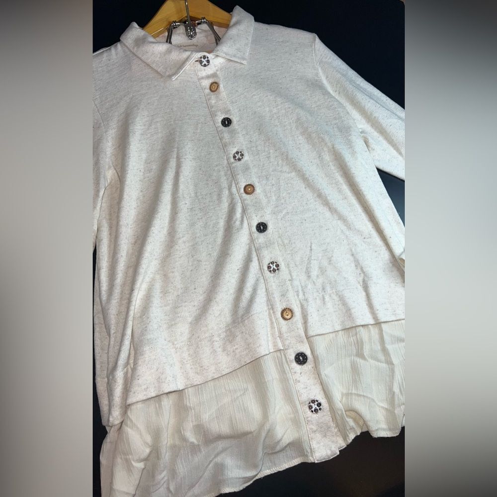 Soft Surroundings Collared Multi Button Soft Blou… - image 1